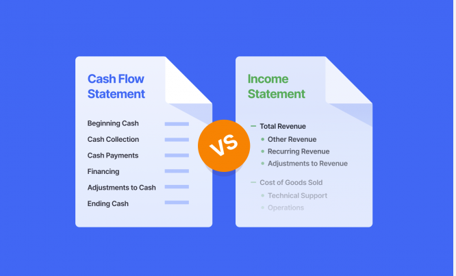 Statement of cash flows vs income statement